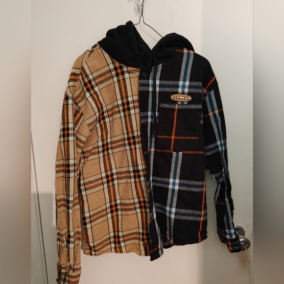 Airwalk Plaid Hooded Flannel Shirt SZ.L - Picture 3 of 7